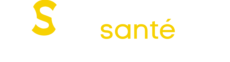 GSA - GROUPE SANTE ADDICTION LUTTE CONTRE LES ADDICTIONS PREVENTION DES RISQUES USAGES DE DROGUES - logo fond bleu ou sombre